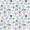 Riley Blake Designs Blue Escape Coastal Ocean Floor Off White