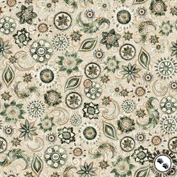 QT Fabrics Mountain Splendor Floral & Paisley Tan QT Fabrics Mountain Splendor Floral & Paisley Tan