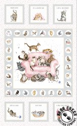 Maywood Studio Whiskers and Paws Panel Cats