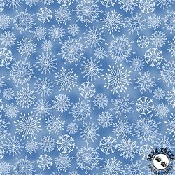 Benartex Woodland Wonderland Snowflake Medium Blue Benartex Woodland Wonderland Snowflake Medium Blue