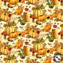 Studio E Fabrics Autumn Fields Pumpkins Cream