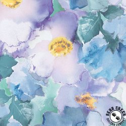 Maywood Studio Flower Wash 108 Inch Wide Backing Fabric Aqua/Violet