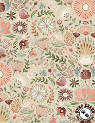 Wilmington Prints Floralscape Floral Damask Tan