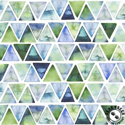 P&B Textiles Gemstones Set Triangles Blue/Green