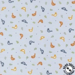 Moda Family Tree Tossed Birds Mist