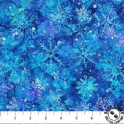 Northcott Midwinter Magic Snowflakes Medium Blue/Multi