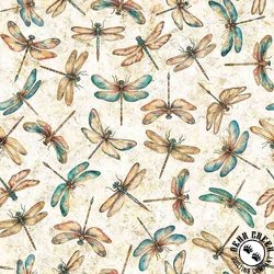 QT Fabrics Serenity Dragonflies Oatmeal QT Fabrics Serenity Dragonflies Oatmeal