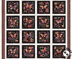 QT Fabrics Fluttering Garden Butterfly and Floral Picture Patches Panel Oatmeal QT Fabrics Fluttering Garden Butterfly and Floral Picture Patches Panel Oatmeal