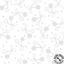 Maywood Studio Kimberbell Basics Cheerful Cherries White on White Maywood Studio Kimberbell Basics Cheerful Cherries White on White