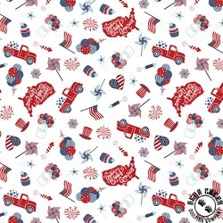 Riley Blake Designs Stars and Stripes Forever Main White Riley Blake Designs Stars and Stripes Forever Main White