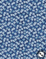 Wilmington Prints Blue Harmony Small Floral All Over Dark Blue Wilmington Prints Blue Harmony Small Floral All Over Dark Blue