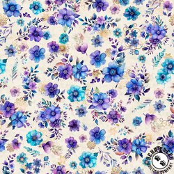 QT Fabrics Fantasia Floral Toss Cream