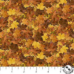 Northcott Naturescapes Wilderness Packed Leaves Rust/Multi