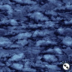 QT Fabrics Flying High Clouds Navy