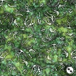 QT Fabrics Savage Kingdom Dino Bones Green QT Fabrics Savage Kingdom Dino Bones Green