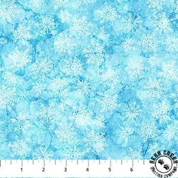 Northcott Midwinter Magic Snowflakes Blend Light Blue