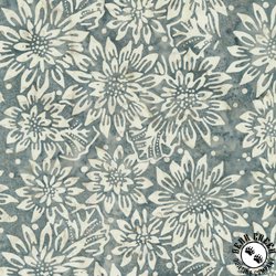 Anthology Fabrics Misty Rose Baliscapes Batik Styled Flower Grey