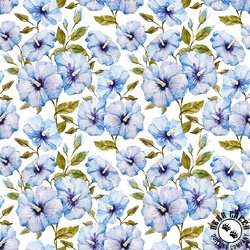 In The Beginning Fabrics Periwinkle Spring Hibiscus