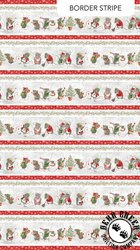 Northcott The Christmas Mouse Border Stripe Gray/Multi