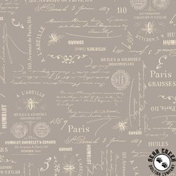 Marcus Fabrics Summer House 108 Inch Wide Backing Fabric Bee Script Charcoal