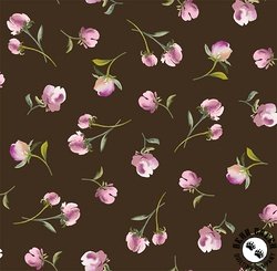QT Fabrics Dahlia Dreams Flower Buds Chocolate QT Fabrics Dahlia Dreams Flower Buds Chocolate