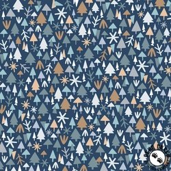 P&B Textiles Polar Pals Tiny Trees Dark Blue P&B Textiles Polar Pals Tiny Trees Dark Blue