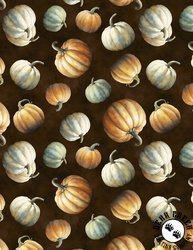 Wilmington Prints Glorious Fall Tossed Pumpkins Brown Wilmington Prints Glorious Fall Tossed Pumpkins Brown