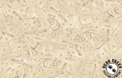 QT Fabrics The Wonder of Nature Animal Sketches Cream