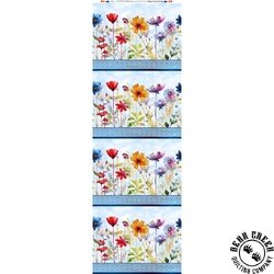 In The Beginning Fabrics Blooming Day and Night Border Day