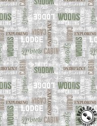 Wilmington Prints Timberland Trails Words All Over Gray Wilmington Prints Timberland Trails Words All Over Gray