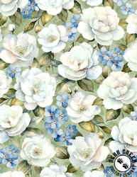 Wilmington Prints Blue Harmony Large Floral All Over Green Wilmington Prints Blue Harmony Large Floral All Over Green