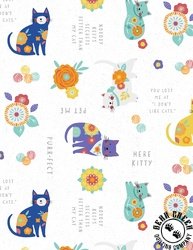 Wilmington Prints Fe-Line Frisky Large All Over White Wilmington Prints Fe-Line Frisky Large All Over White