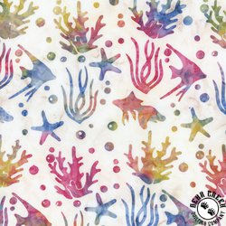 Riley Blake Designs Expressions Batiks Toes in the Sand Sea Life Rainbow Sherbet