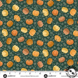 Andover Fabrics Hello Autumn Pumpkin Spice Green