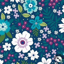 Benartex Seaside Garden Cottage Garden Cobalt Benartex Seaside Garden Cottage Garden Cobalt