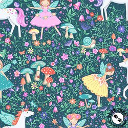 Andover Fabrics Fairy Dust Magic Garden Teal