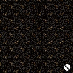 Andover Fabrics Espresso Swirly Floral Black