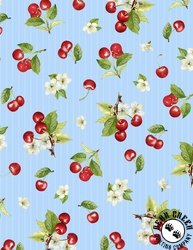 Wilmington Prints Sweet Cherry Toss Blue Wilmington Prints Sweet Cherry Toss Blue