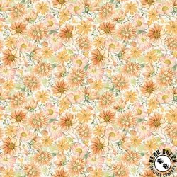 Clothworks Hummingbird Days Floral Light Orange