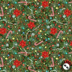 Windham Fabrics Meowy Christmas Trim the Tree Pine Windham Fabrics Meowy Christmas Trim the Tree Pine