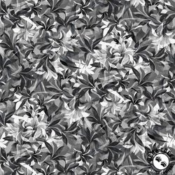 Henry Glass Shadow Leaves 108 Inch Wide Backing Fabric Black