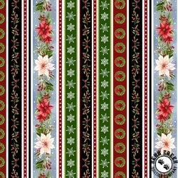 Henry Glass Hollyville Manor Mini Garland Stripe Red/Multi Henry Glass Hollyville Manor Mini Garland Stripe Red/Multi