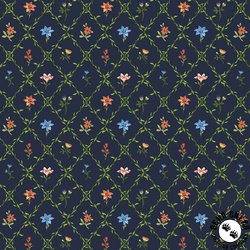 Windham Fabrics Lily Lattice Garden Navy