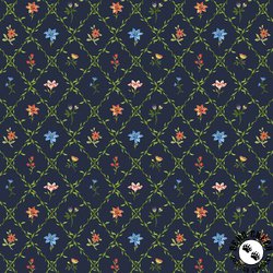 Windham Fabrics Lily Lattice Garden Navy Windham Fabrics Lily Lattice Garden Navy