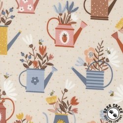 Moda Blossoms and Blooms Watering Cans Pearl Moda Blossoms and Blooms Watering Cans Pearl