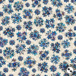 QT Fabrics Mosaic Blooms Tossed Floral Cream QT Fabrics Mosaic Blooms Tossed Floral Cream