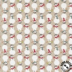Moda Winter Friends Stacked Snowmen Fog Moda Winter Friends Stacked Snowmen Fog