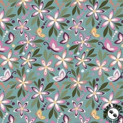Riley Blake Designs Juju's Petals Main Teal Riley Blake Designs Juju's Petals Main Teal