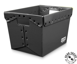 Uline Stackable Space Age Tote - BLACK Uline Stackable Space Age Tote - BLACK