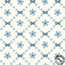 Henry Glass Pocketful of Posies Trellis Bows Cream Blue Henry Glass Pocketful of Posies Trellis Bows Cream Blue